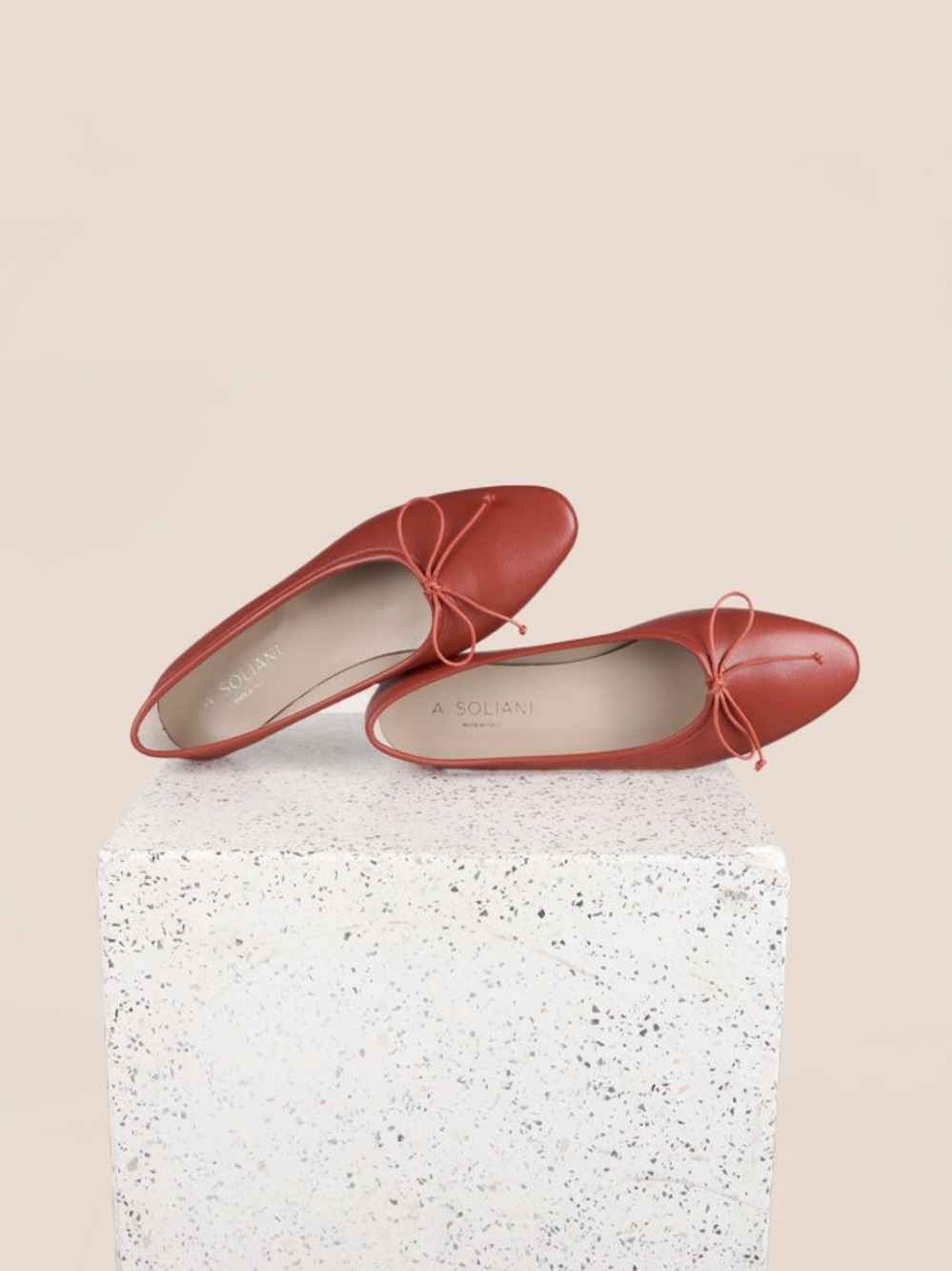 NIB A. Soliani The Como Ballet Flats Rust / Made in Italy - Size 37.5